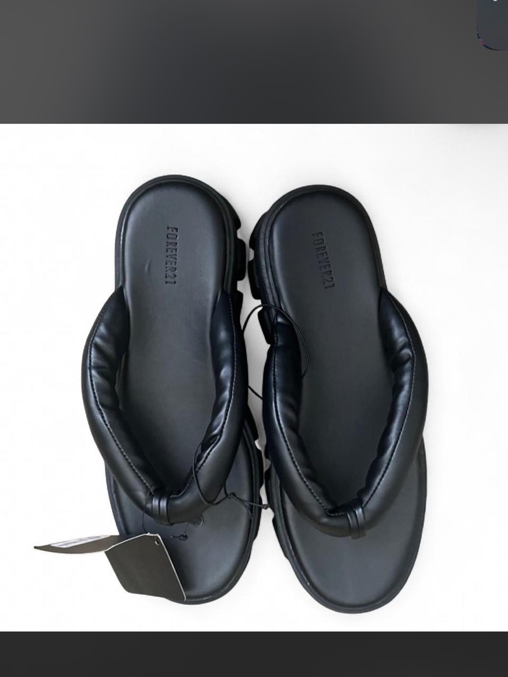 Forever 21 Black Padded Thong Sandals